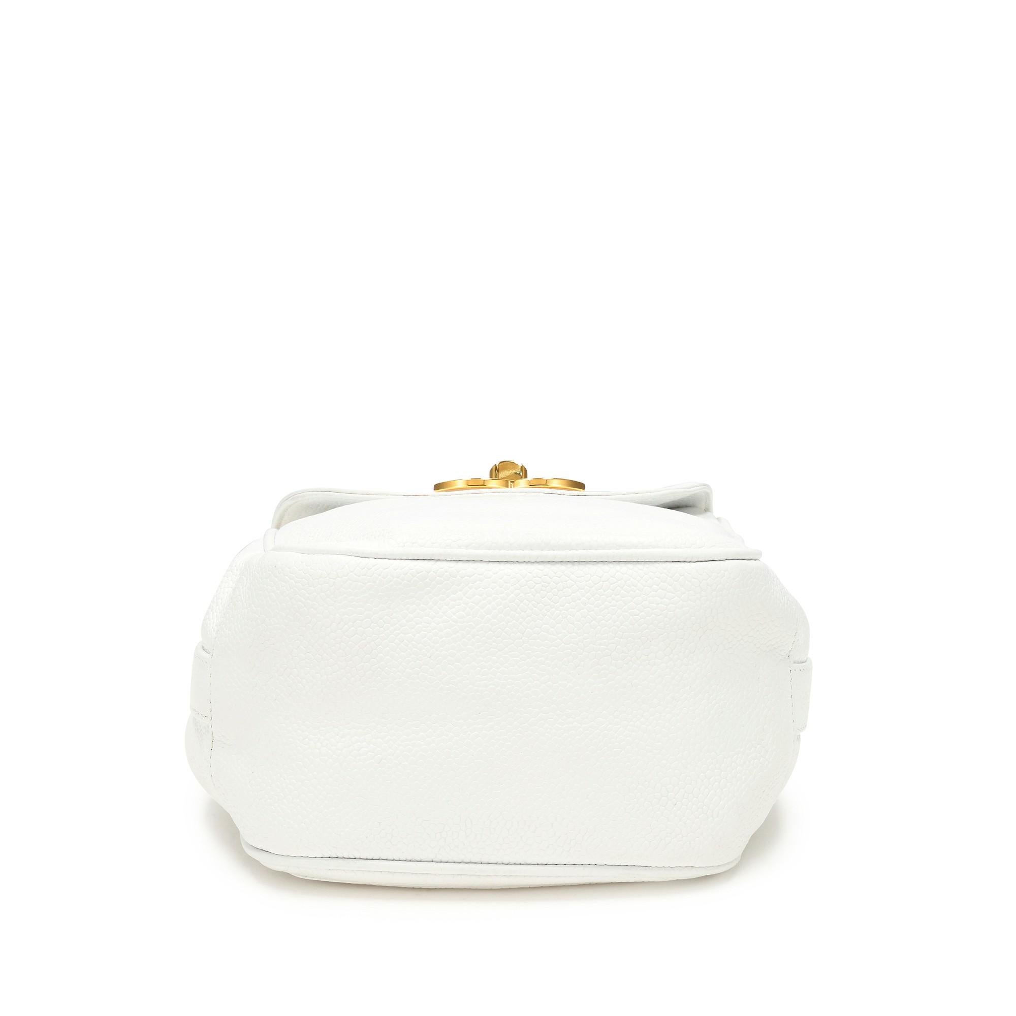 Chanel 1998 Classic Flap Boy Mini Beige Bone White Caviar Crossbody Bag For Sale 3