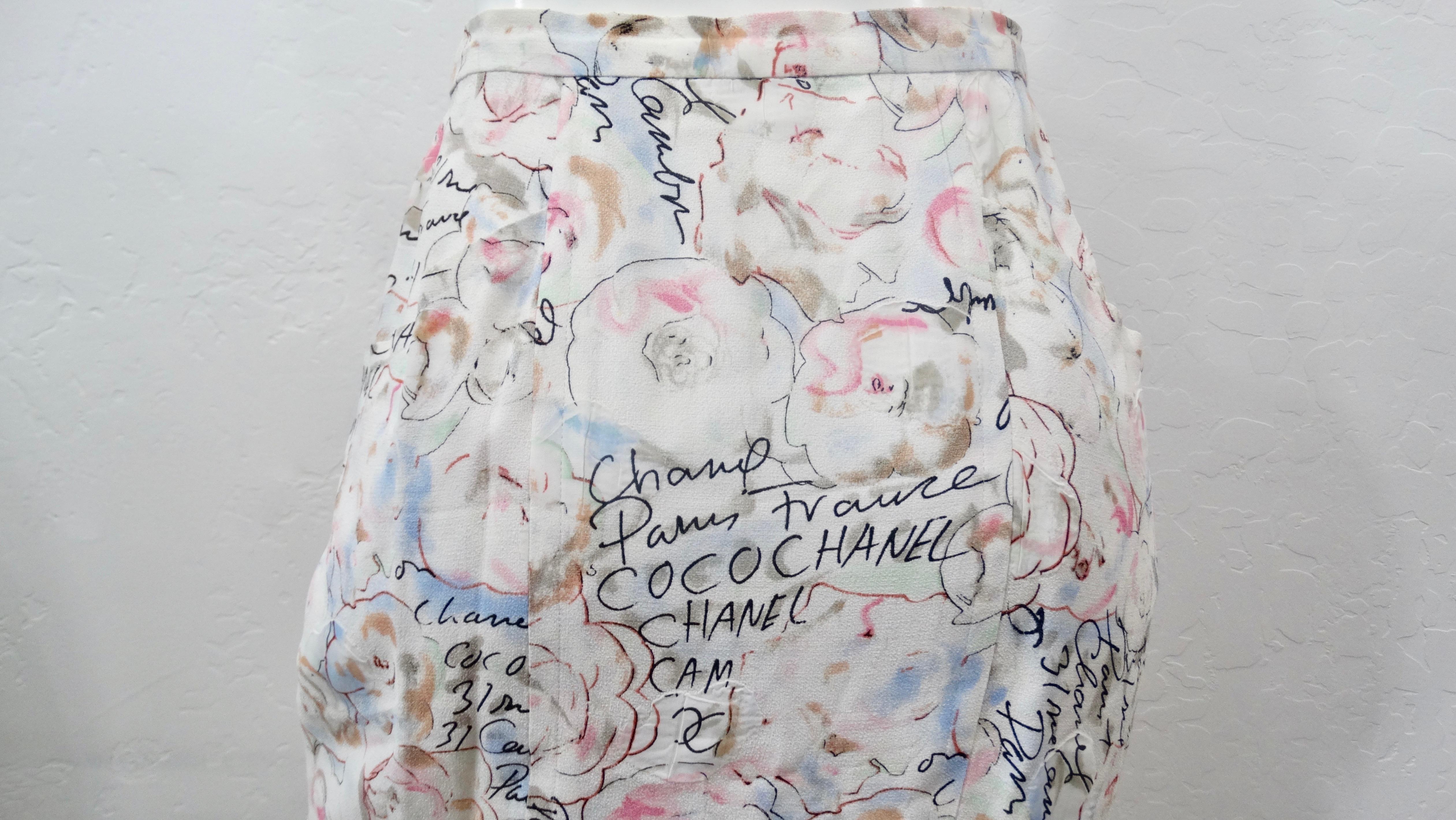 Chanel 1998 Cruise Camellia Flower Maxi Skirt 7