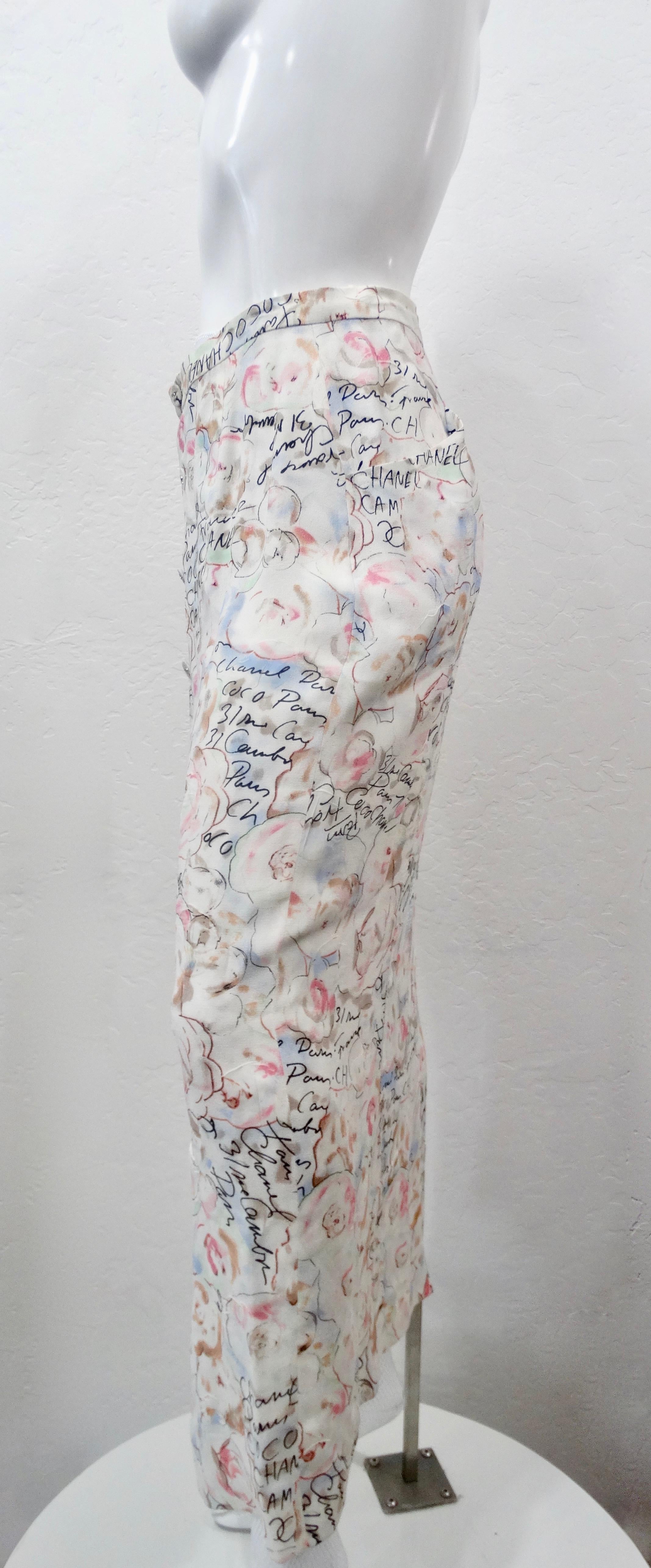 Chanel 1998 Cruise Camellia Flower Maxi Skirt 2
