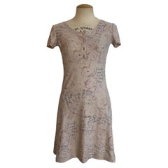 Chanel 1998 Cruise Ivory Camellia Print Dress by Karl Lagerfeld
