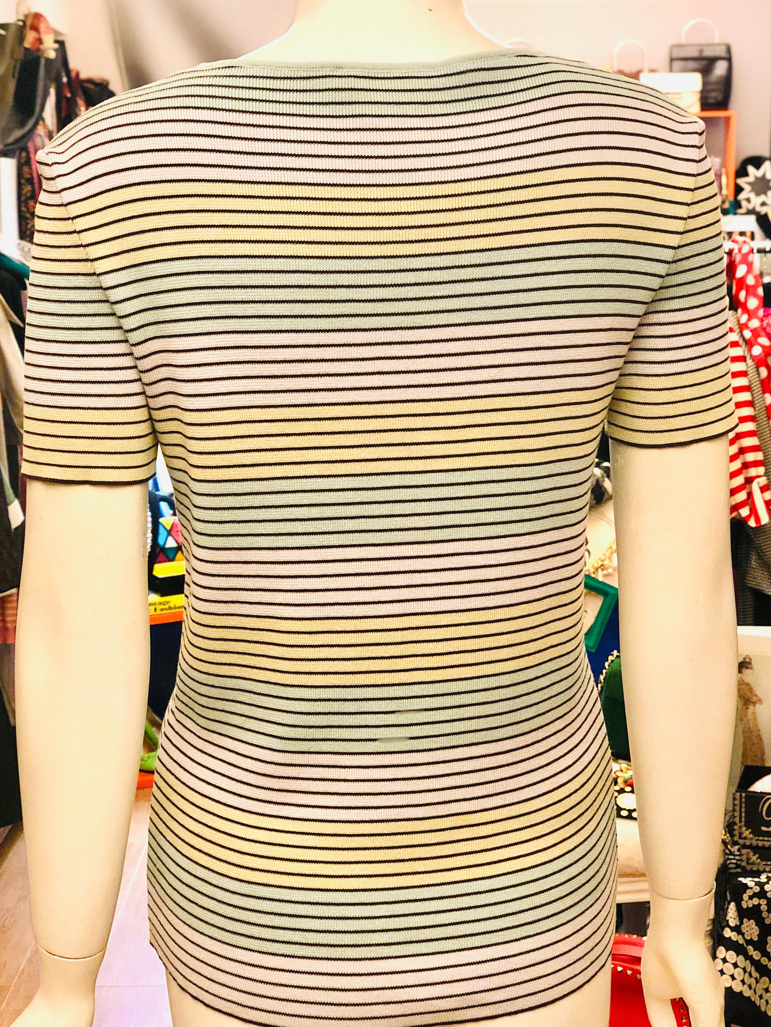 square neck striped top