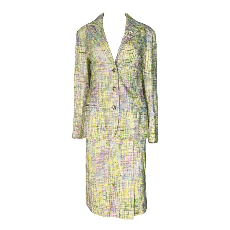 Kate's CHANEL 1998 Tweed Dress Jacket Skirt Suit Ensemble Set - 3 PCS  For Sale 1