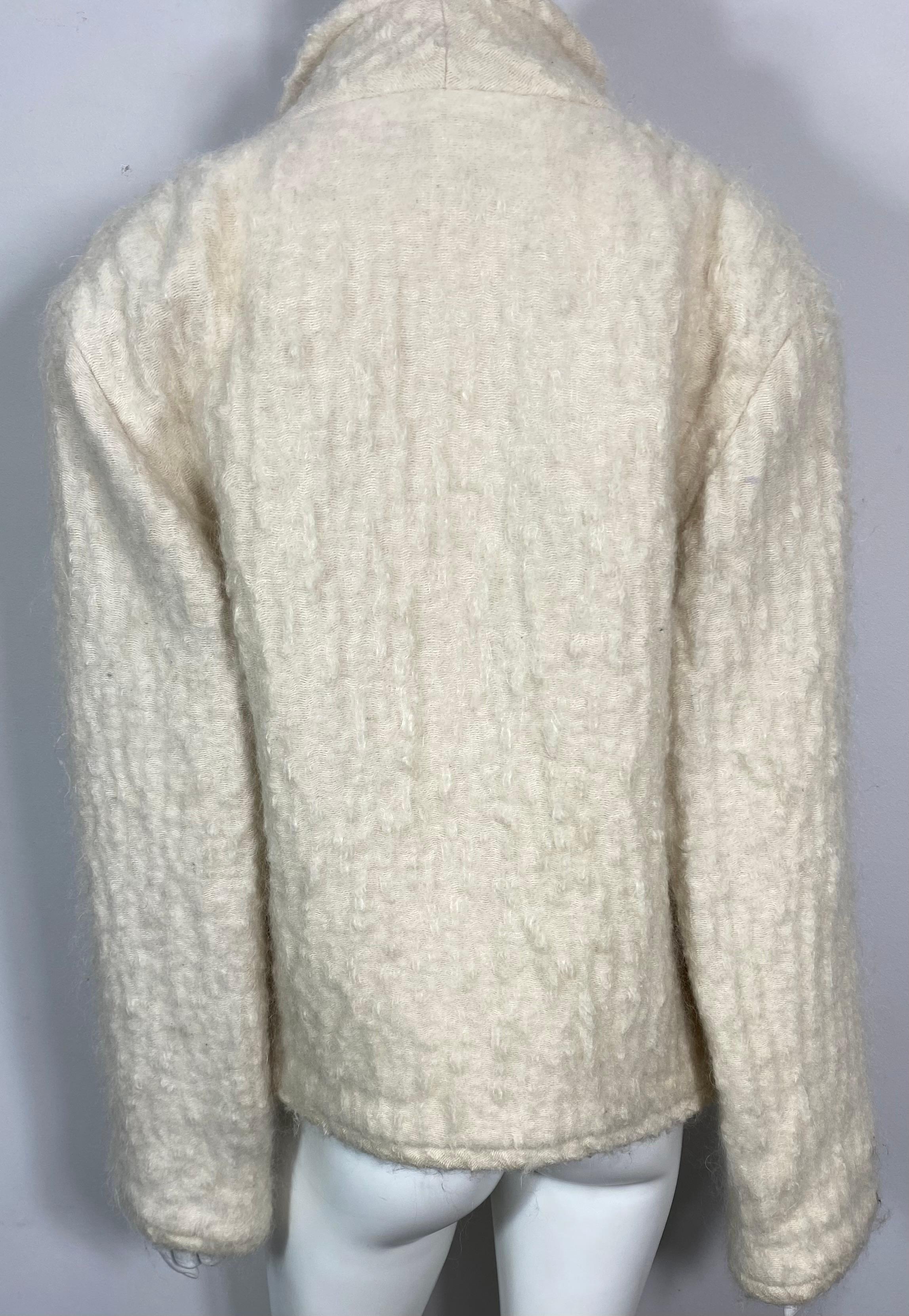 Chanel Runway Fall 1998 Creme Mohair & Wool Blend Jacket - Size 38 For Sale 1