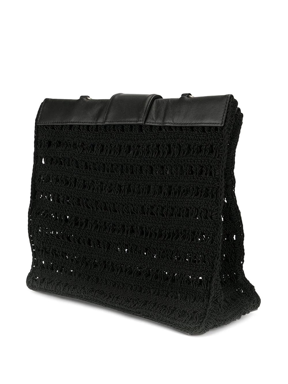Chanel 1998 Vintage Crochet Woven Small Tote Basket Bag In Good Condition For Sale In Miami, FL