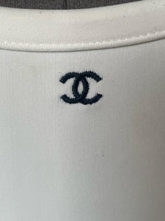 Chanel 1998 year White Open-Back Swimsuit, Made in France, Size 38