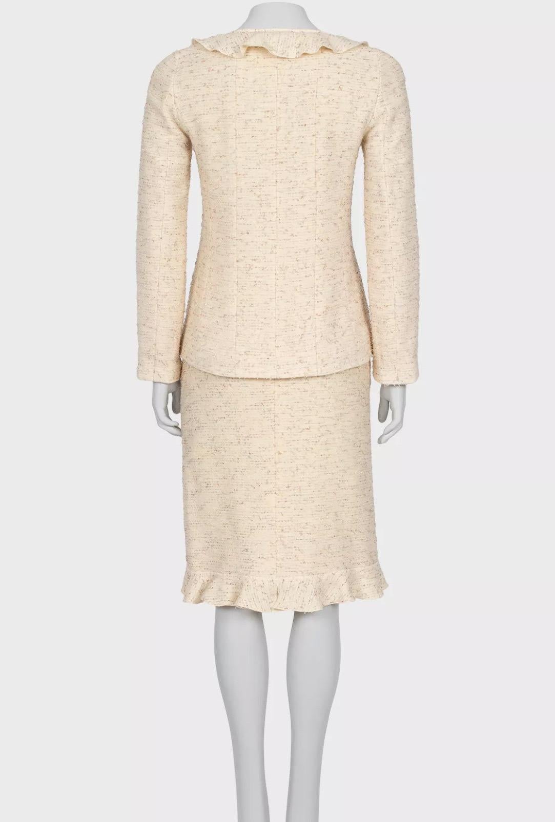 Chanel 1999/2000 - Mary Quant - tailleur en tweed ivoire - Taille 36 en vente 3