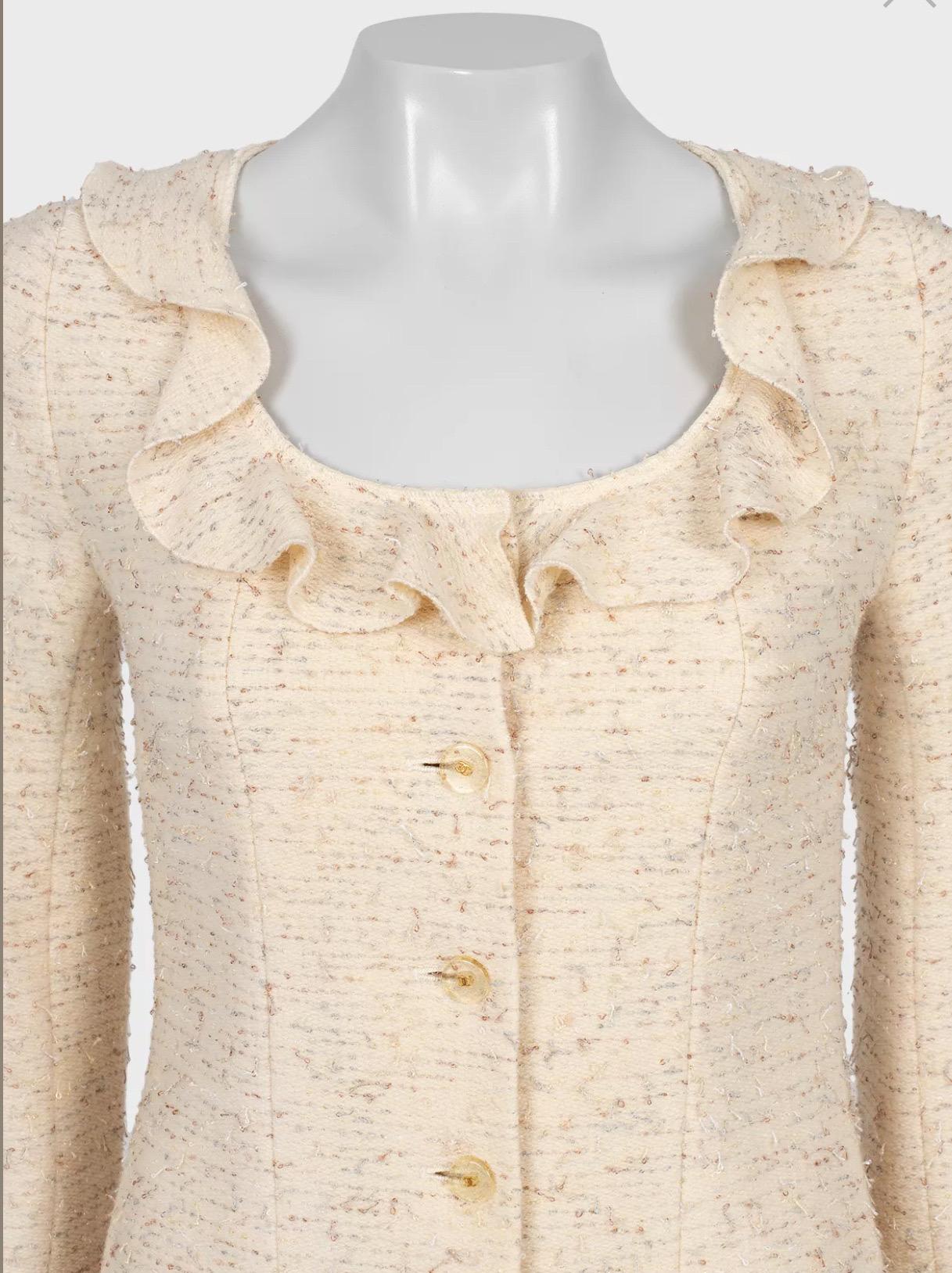 Chanel 1999/2000 - Mary Quant - tailleur en tweed ivoire - Taille 36 en vente 4