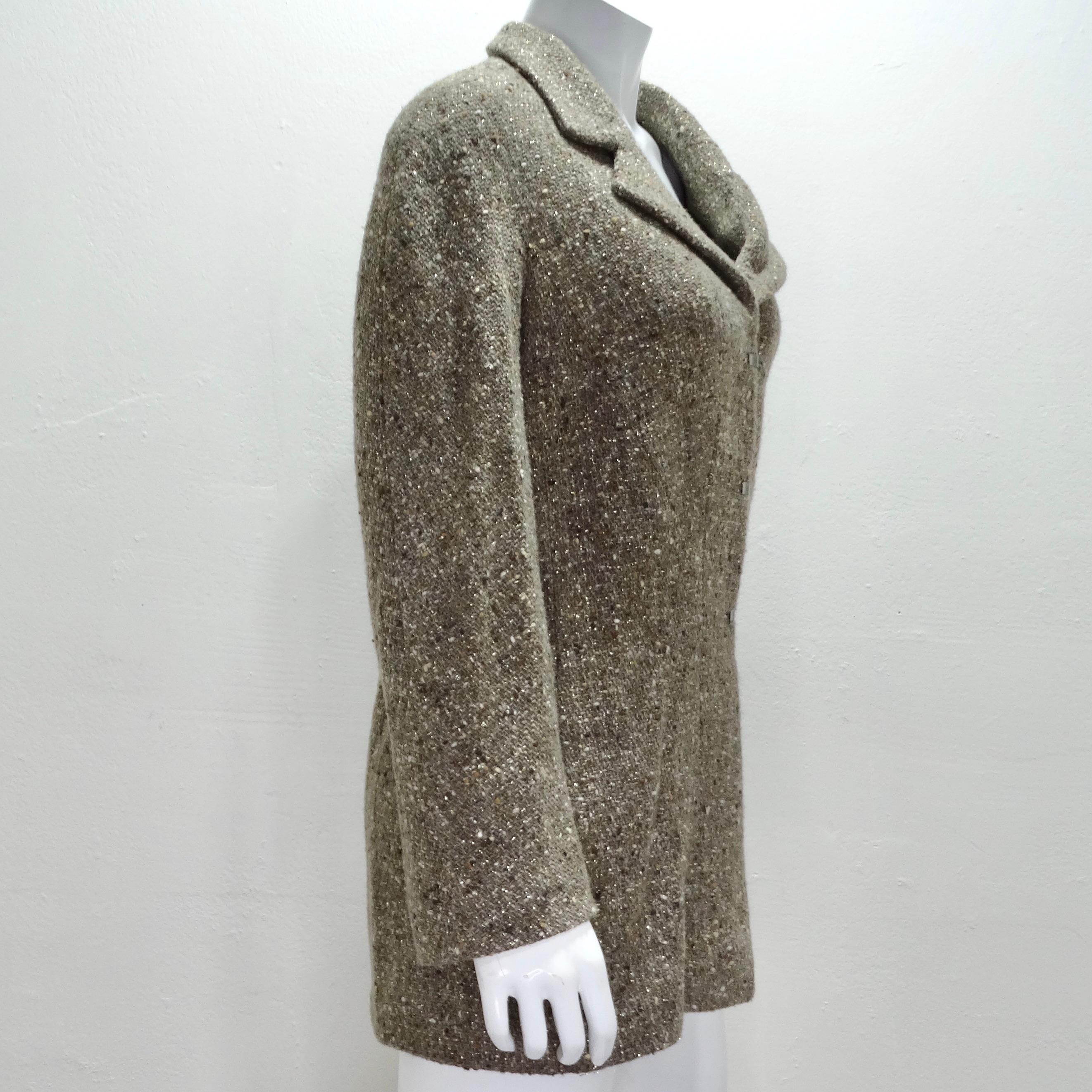 Chanel 1999 Brown Tweed Blazer For Sale 1