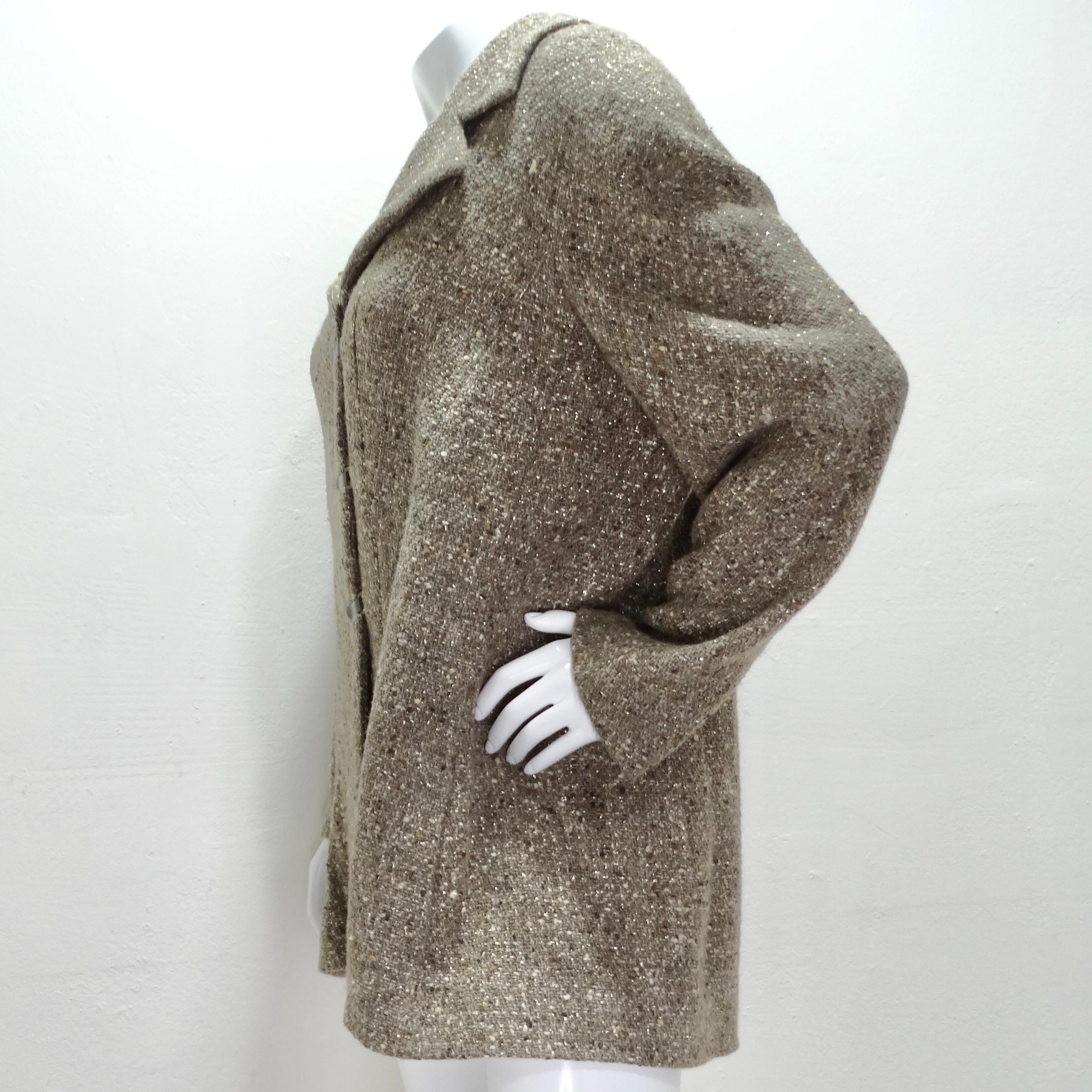 Chanel 1999 Brown Tweed Blazer For Sale 3