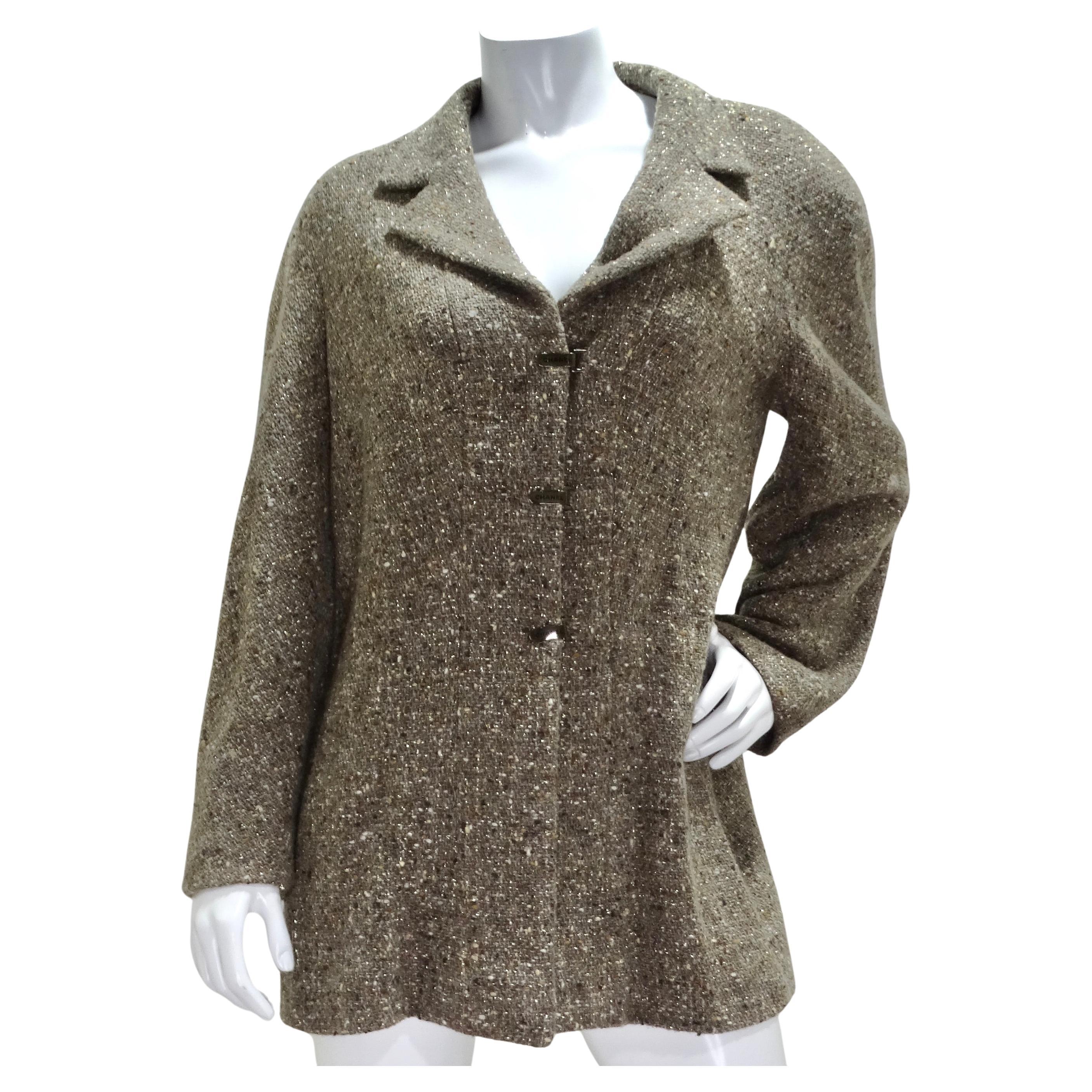 Chanel 1999 Brown Tweed Blazer For Sale