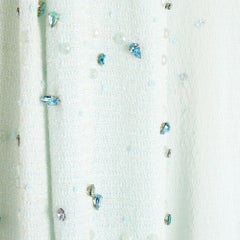 Chanel 1999 Lange Strickjacke FR40 Precious Green Blue Lange Strickjacke UK12 US8