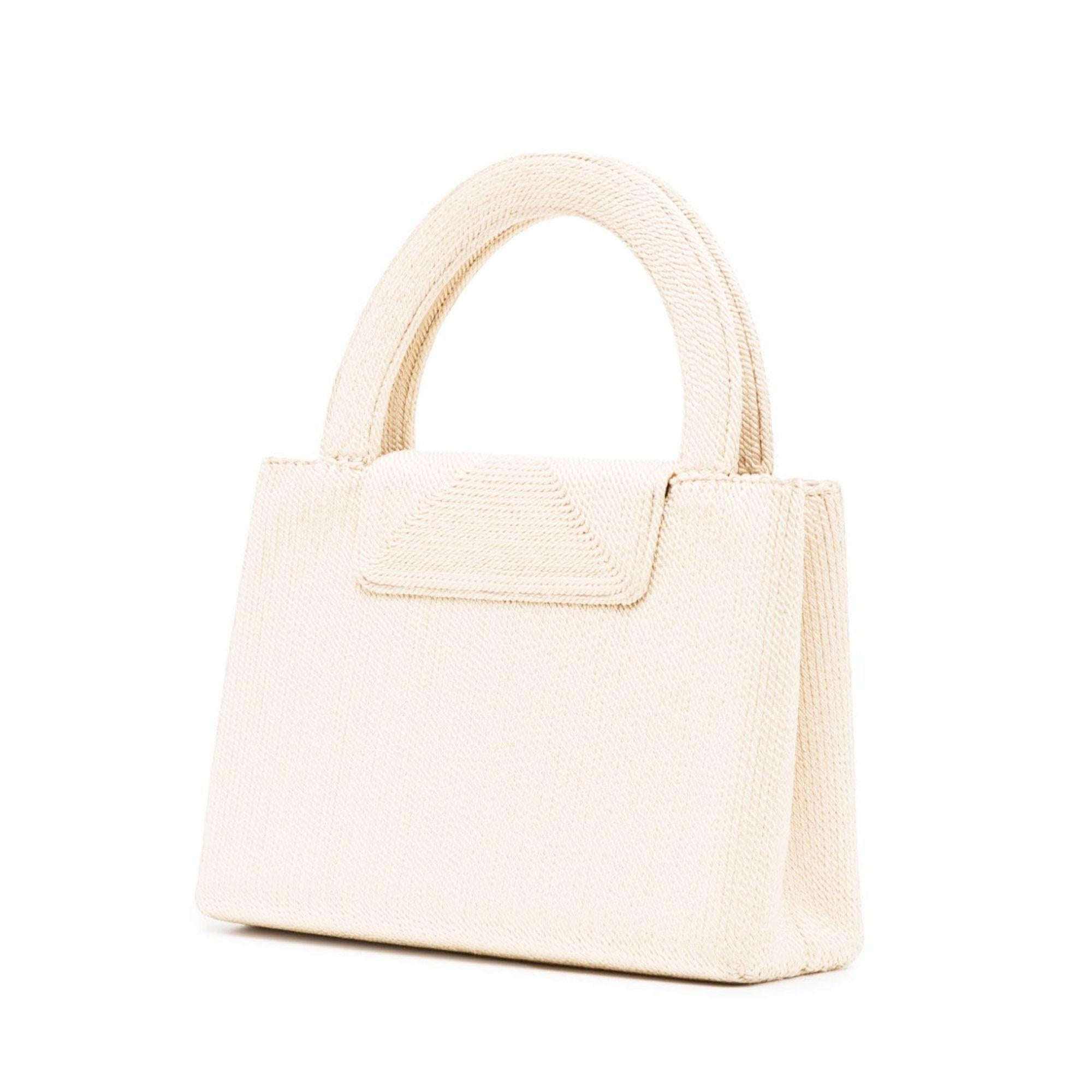 Chanel sac Kelly vintage rare beige clair en soie tissée à poignée supérieure moyenne, 1999 Pour femmes en vente