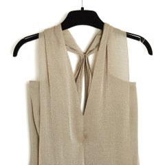 Chanel 1999 Robe Longue FR38 Pale Gold Backless Maxi Dress UK10 US8