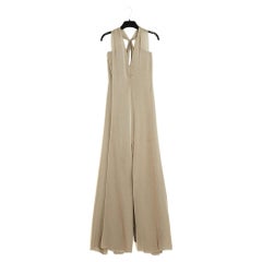 Chanel 1999 Robe Longue FR38 Pale Gold Backless Maxi Dress UK10 US8