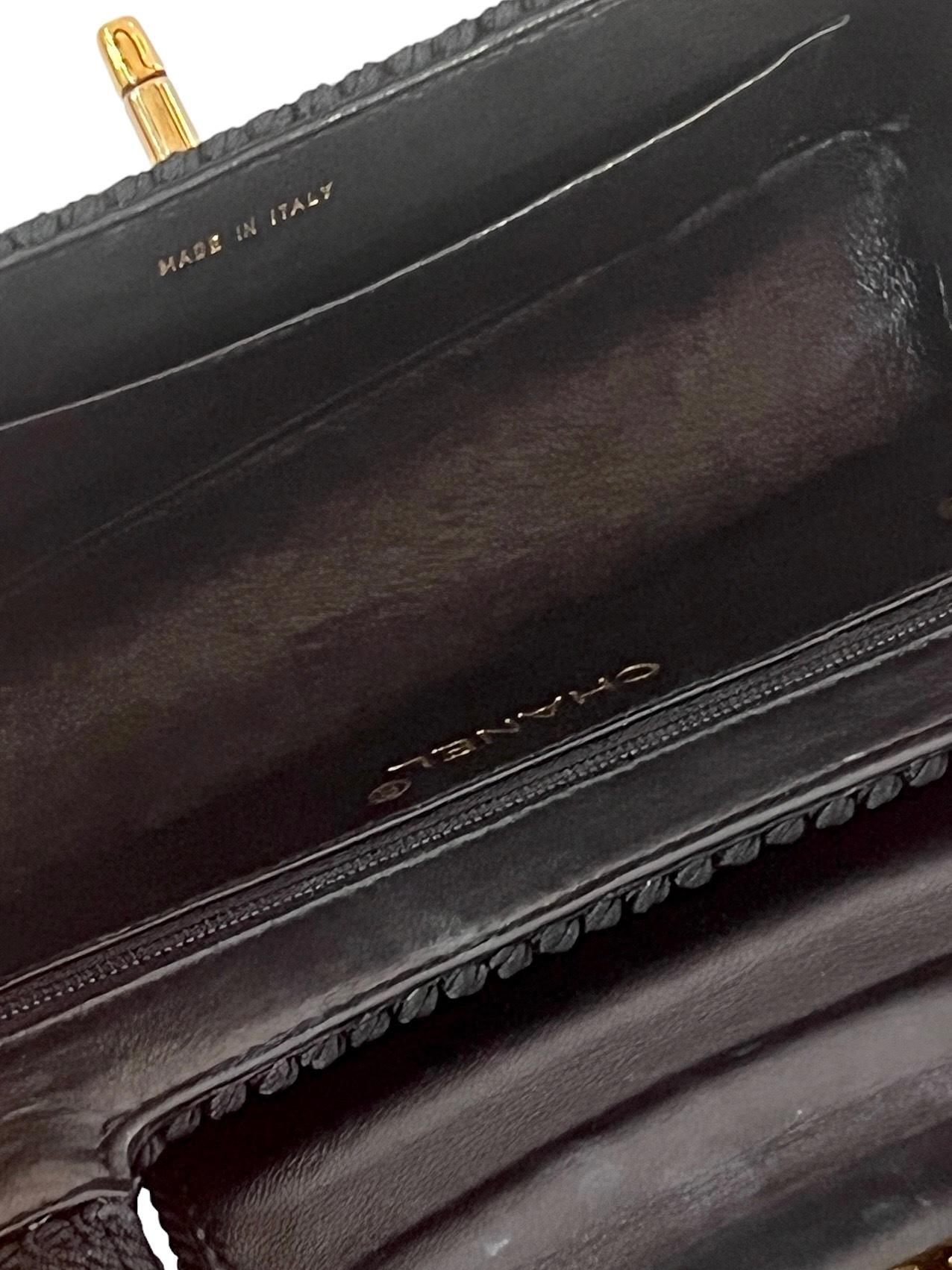 Chanel 1999 Vintage Rare soie tissée Medium Top Handle Kelly Bag  en vente 9