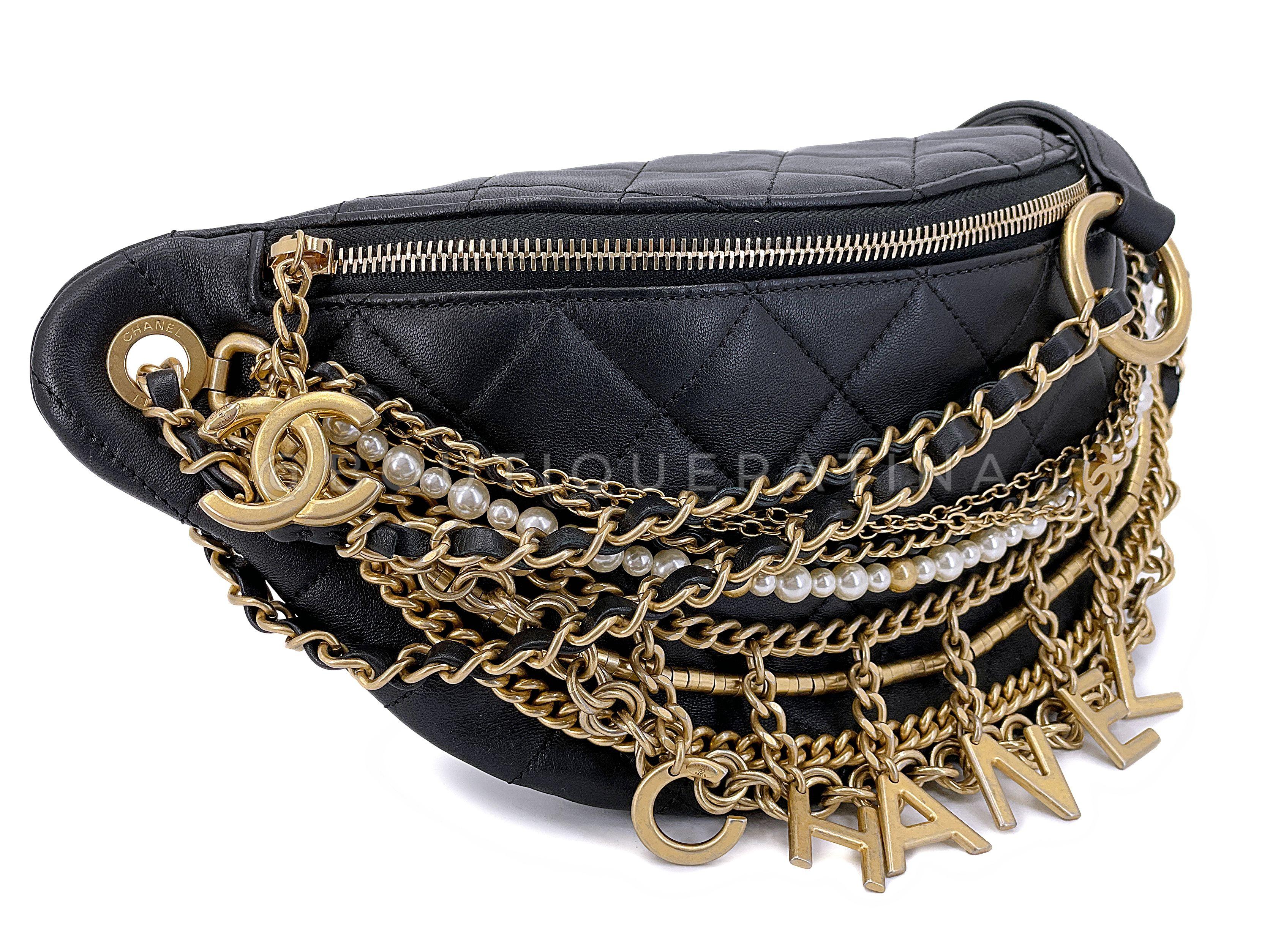 Store item: 67686
Effortlessly chic and Chanel are their waist bag/fanny packs.

Released limited edition for the 2019 Chanel Métiers d'Art Paris-New York, a collection inspired by the Egyptian civilization, this is a special deviation of the