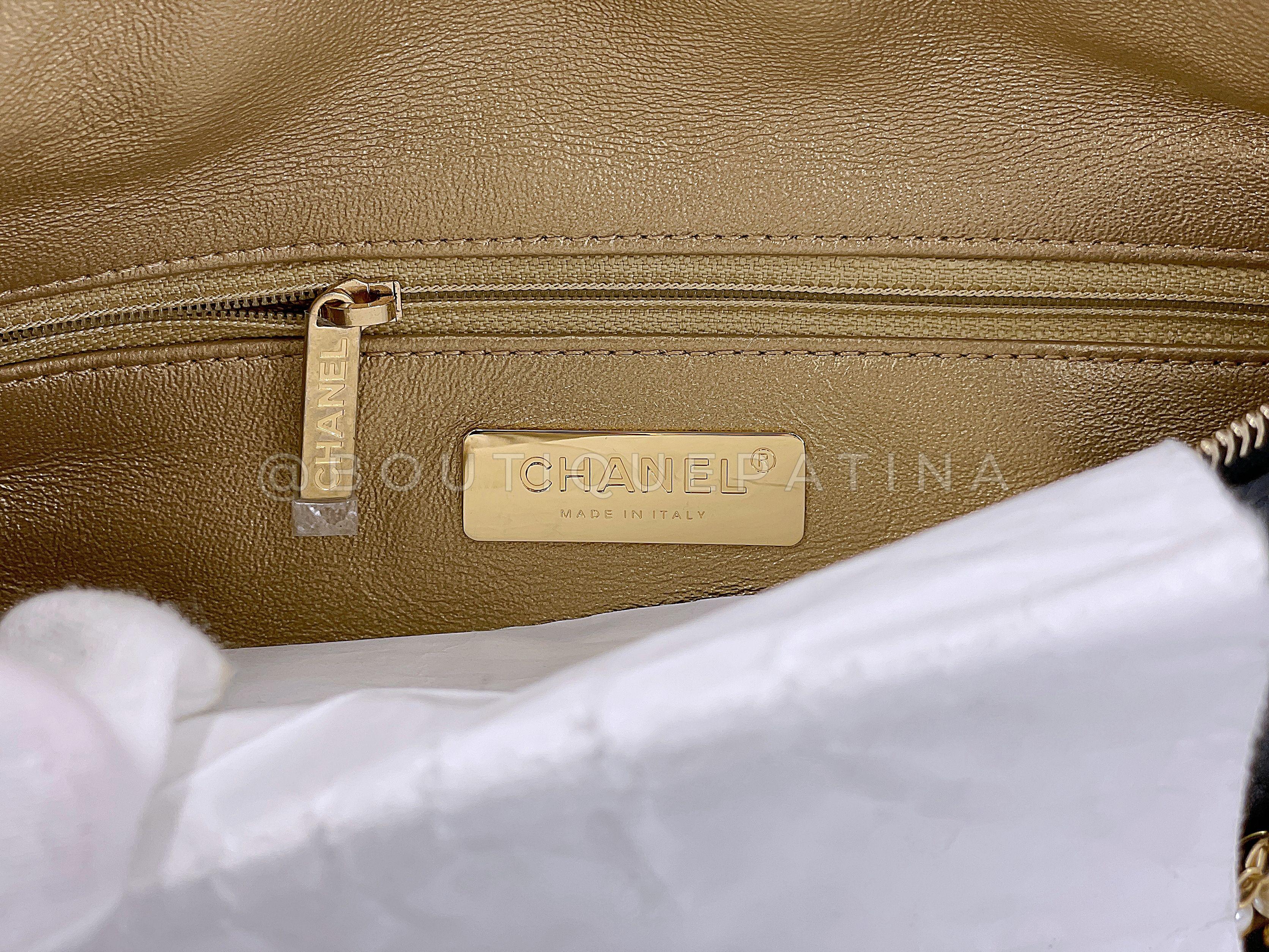 Chanel 19A Schwarze All About Ketten Perlen Fanny Pack Tasche GHW 67686 im Angebot 5