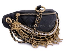 Chanel 19A Black All About Chains Pearl Fanny Pack Bag GHW Egypt 67635