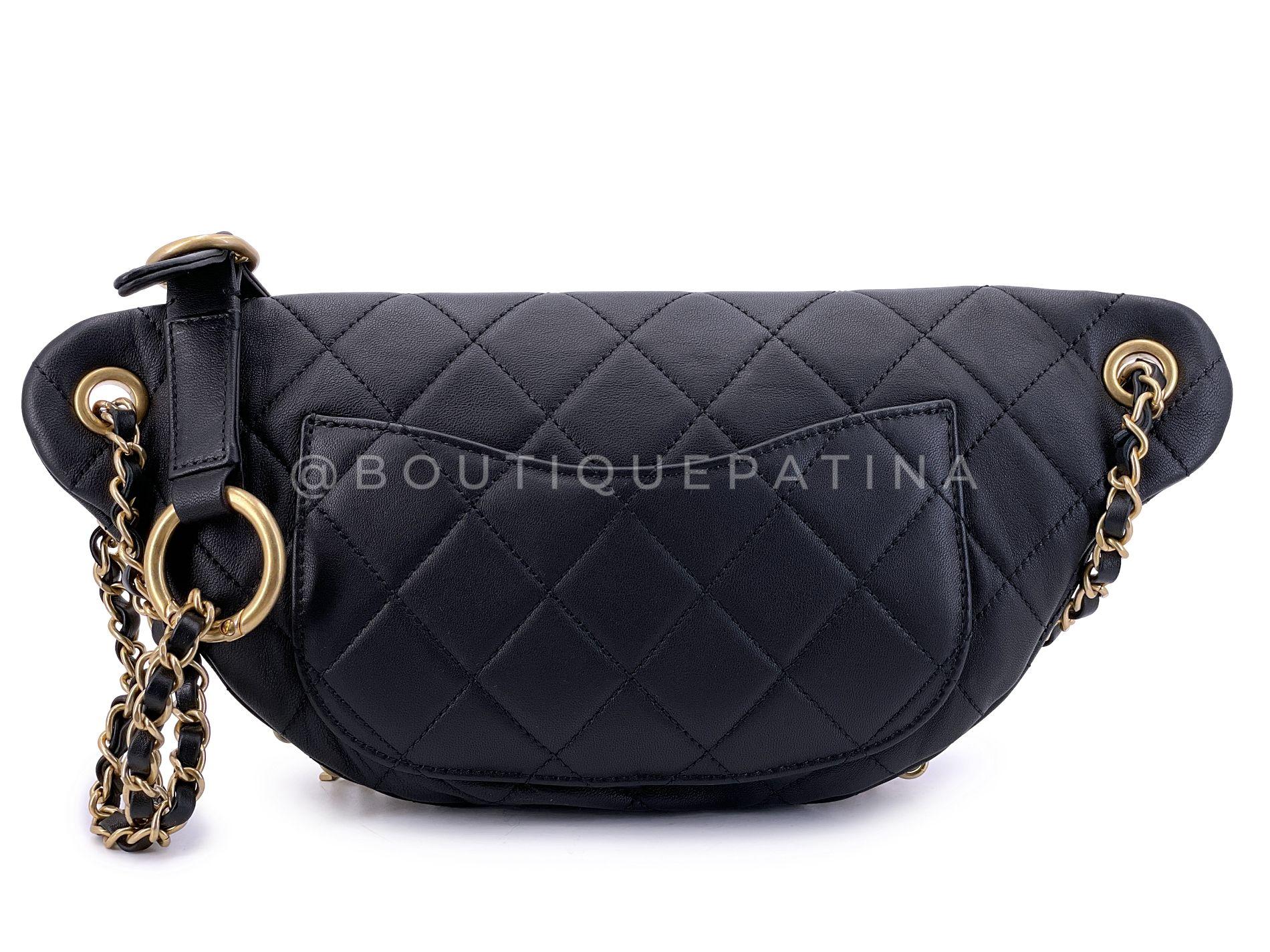 Donna Chanel 19A Nero All About Chains Perla Marsupio GHW Egitto 67635 in vendita