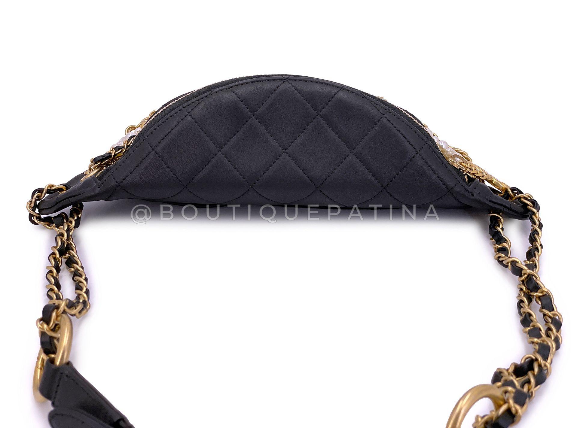 Chanel 19A Nero All About Chains Perla Marsupio GHW Egitto 67635 in vendita 2