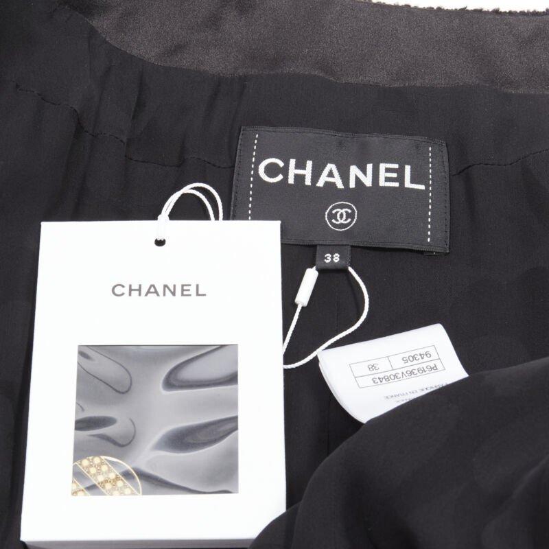 CHANEL 19A black wool boucle gold round shoulder cocoon jacket FR38 M 6