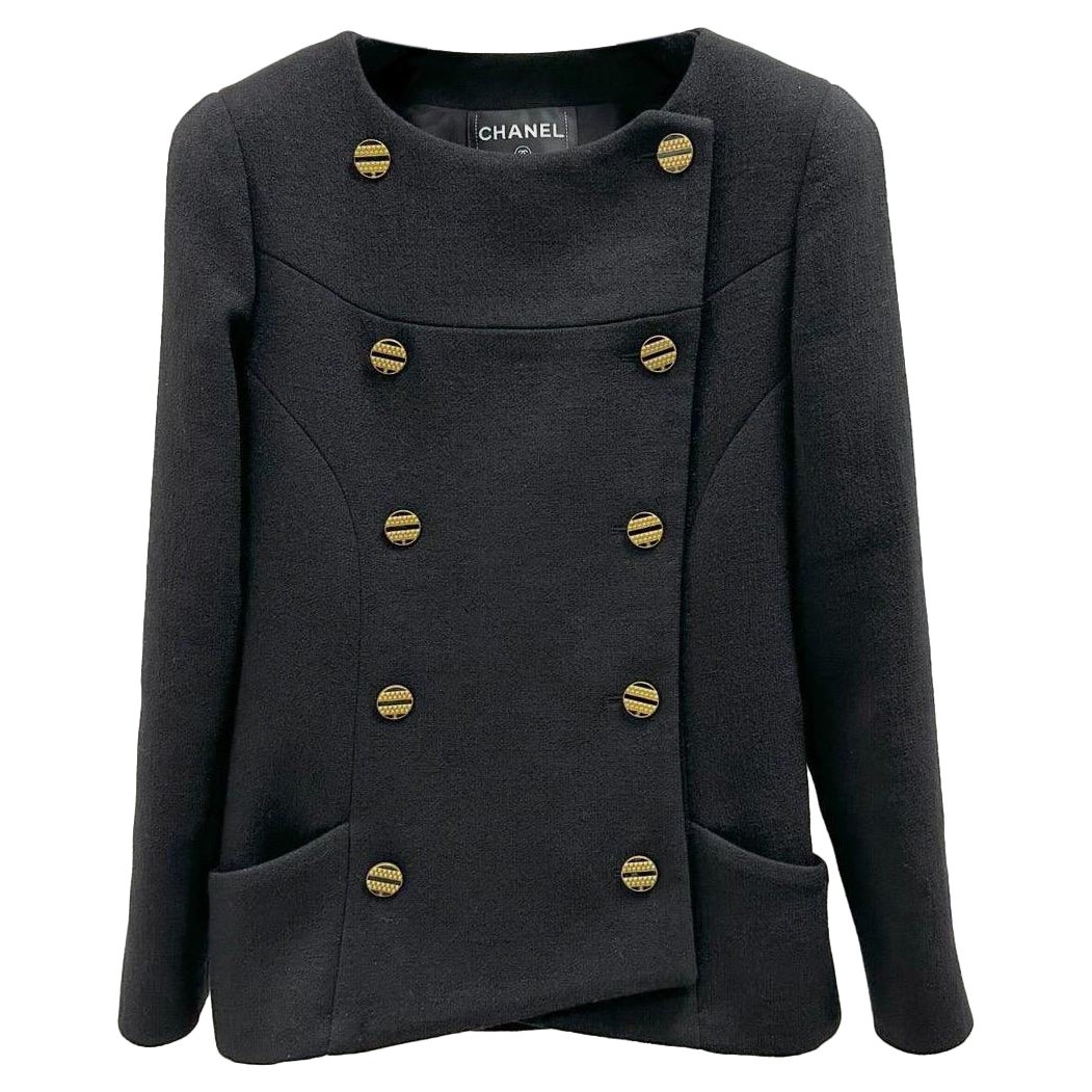 CHANEL 19A Veste en laine noire Blazer