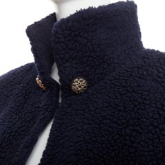 CHANEL 19A cashmere silk teddy boucle fleece longline cloak cape coat FR34 XS