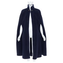 CHANEL 19A cashmere silk teddy boucle fleece longline cloak cape coat FR34 XS