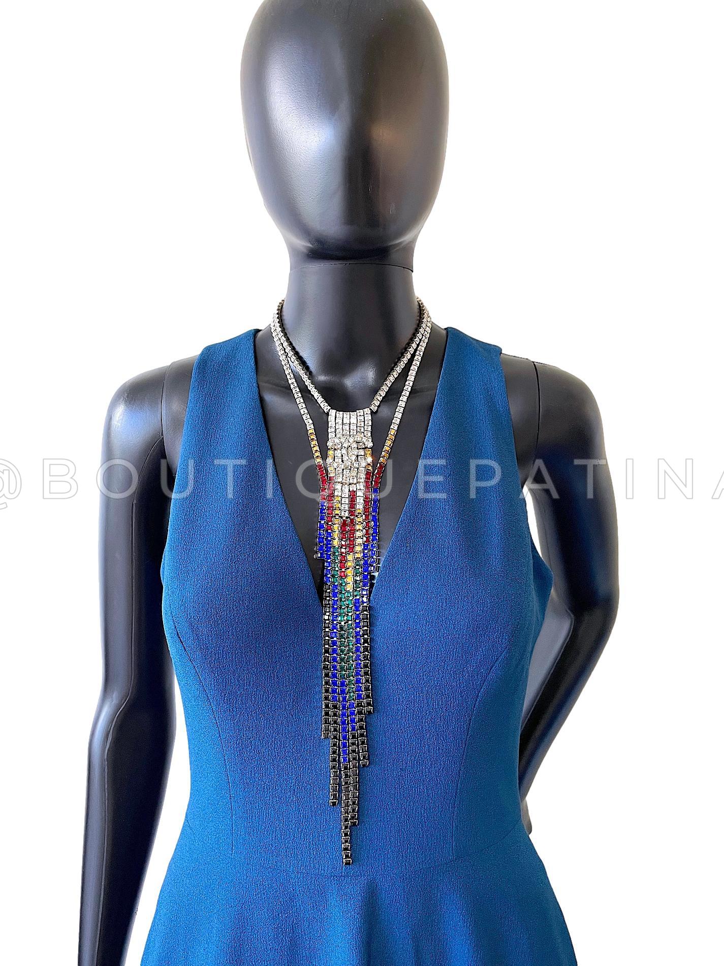Chanel 19A Egypt Limited Crystal Mesh Rainbow Strass Necklace Large 67184 For Sale 1