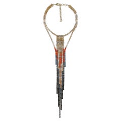 Chanel 19A Egipto Collar Limitado Malla Cristal Arco Iris Strass Grande 67558