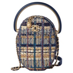 Chanel 19A Egypt Multicolor Tweed Minaudière Clutch on Chain- '10s
