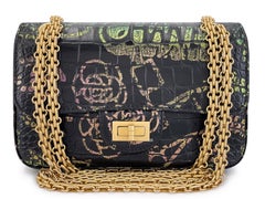 Chanel 19A Egypt Rainbow Graffiti Croc Print Reissue Mini Flap Bag GHW 68450