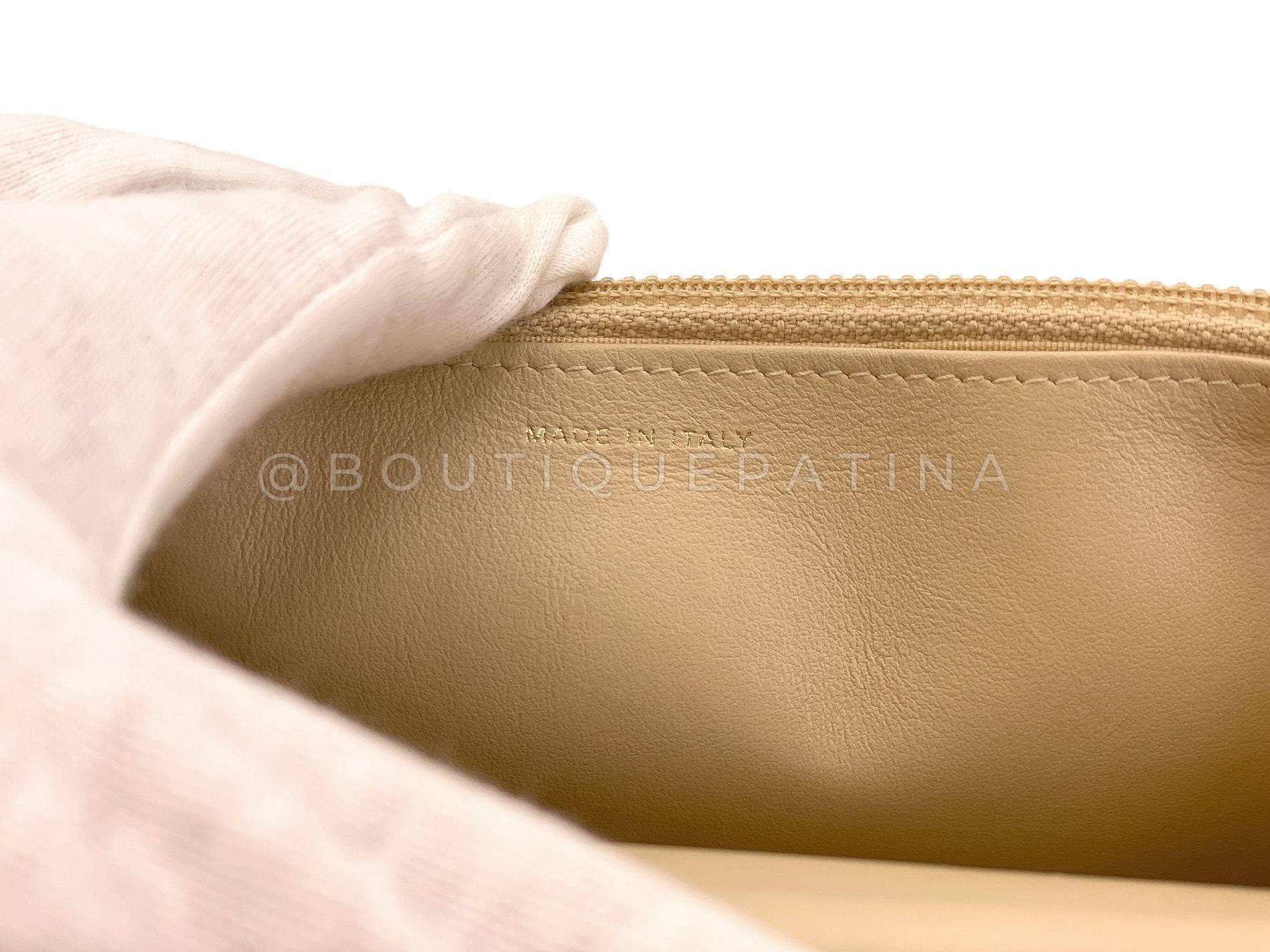 Chanel 19A Houndstooth Tweed Beige Black WOC Wallet on Chain Set Bag 68024 in vendita 6