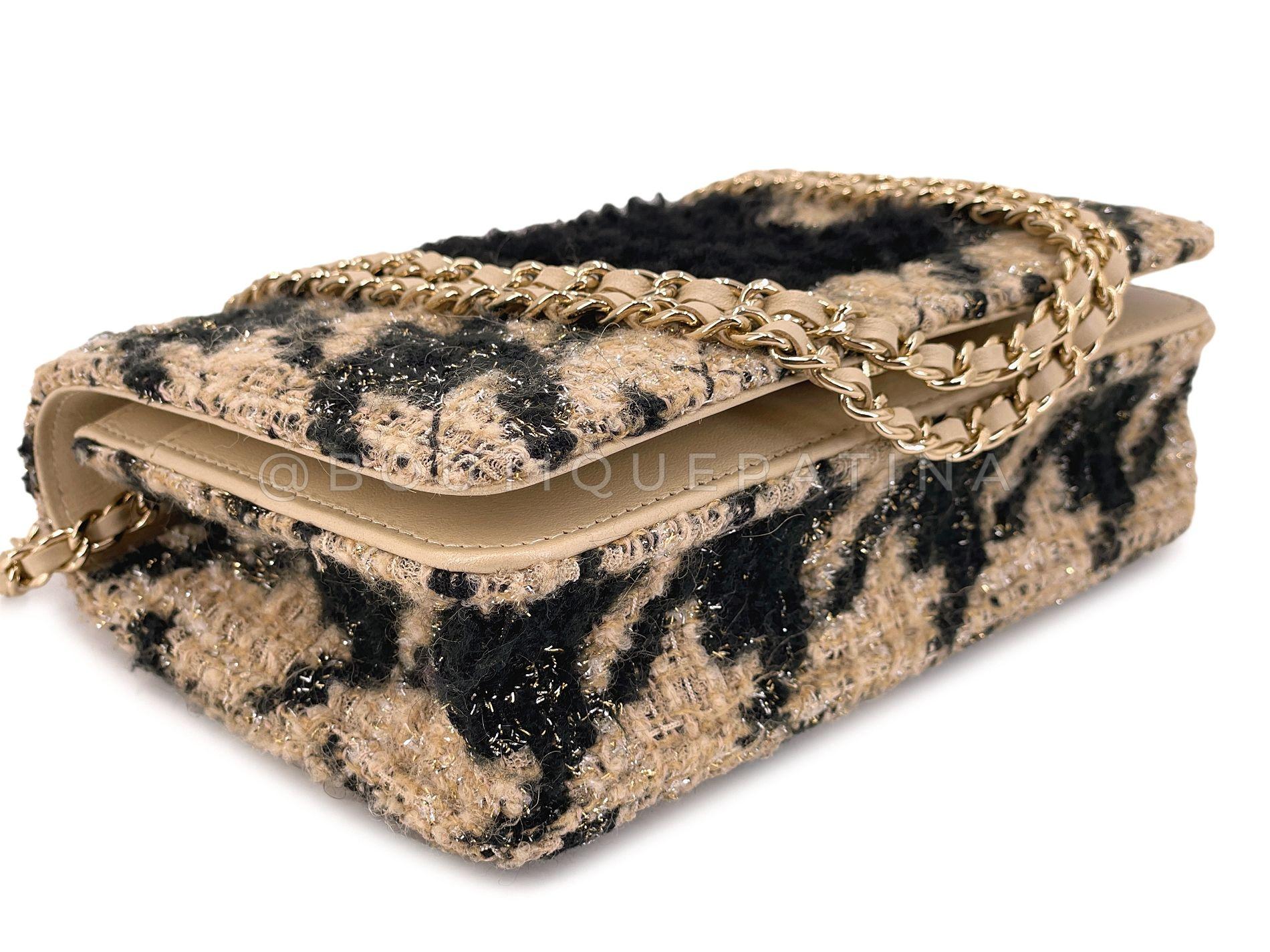 Chanel 19A Houndstooth Tweed Beige Black WOC Wallet on Chain Set Bag 68024 in vendita 2