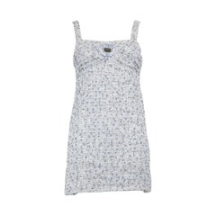 Chanel 19C Blue Tweed La Pausa Crystal Mini Dress Size S