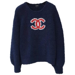 Chanel 19K Automne Hiver CC Coco Pull en laine marine