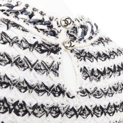 CHANEL 19P Cotton Tweed Chain Trim Mini Dress FR34
