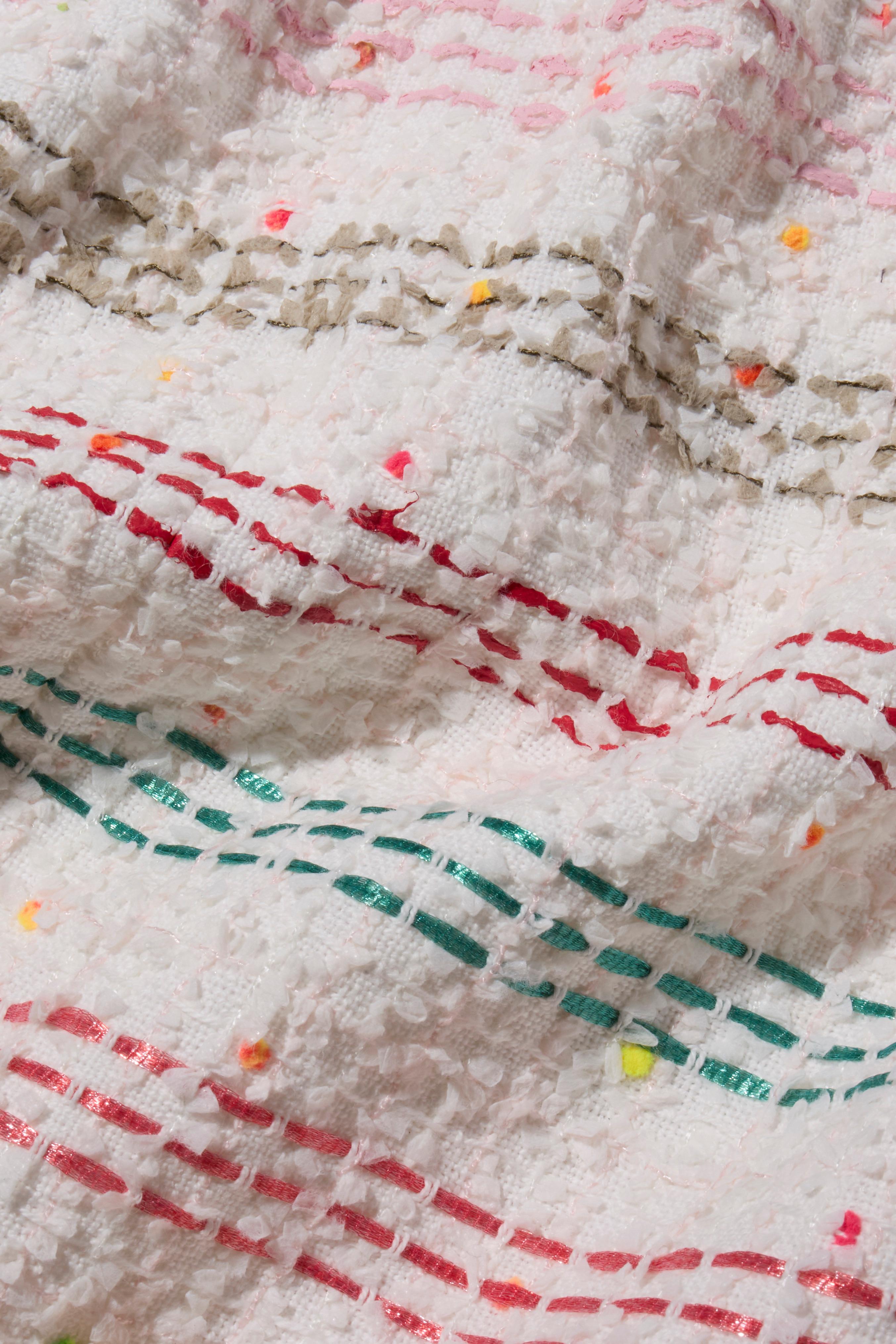 Chanel 19P Spring 2019 Rainbow Stripe Tweed Coat-Dress FR 36 For Sale 5