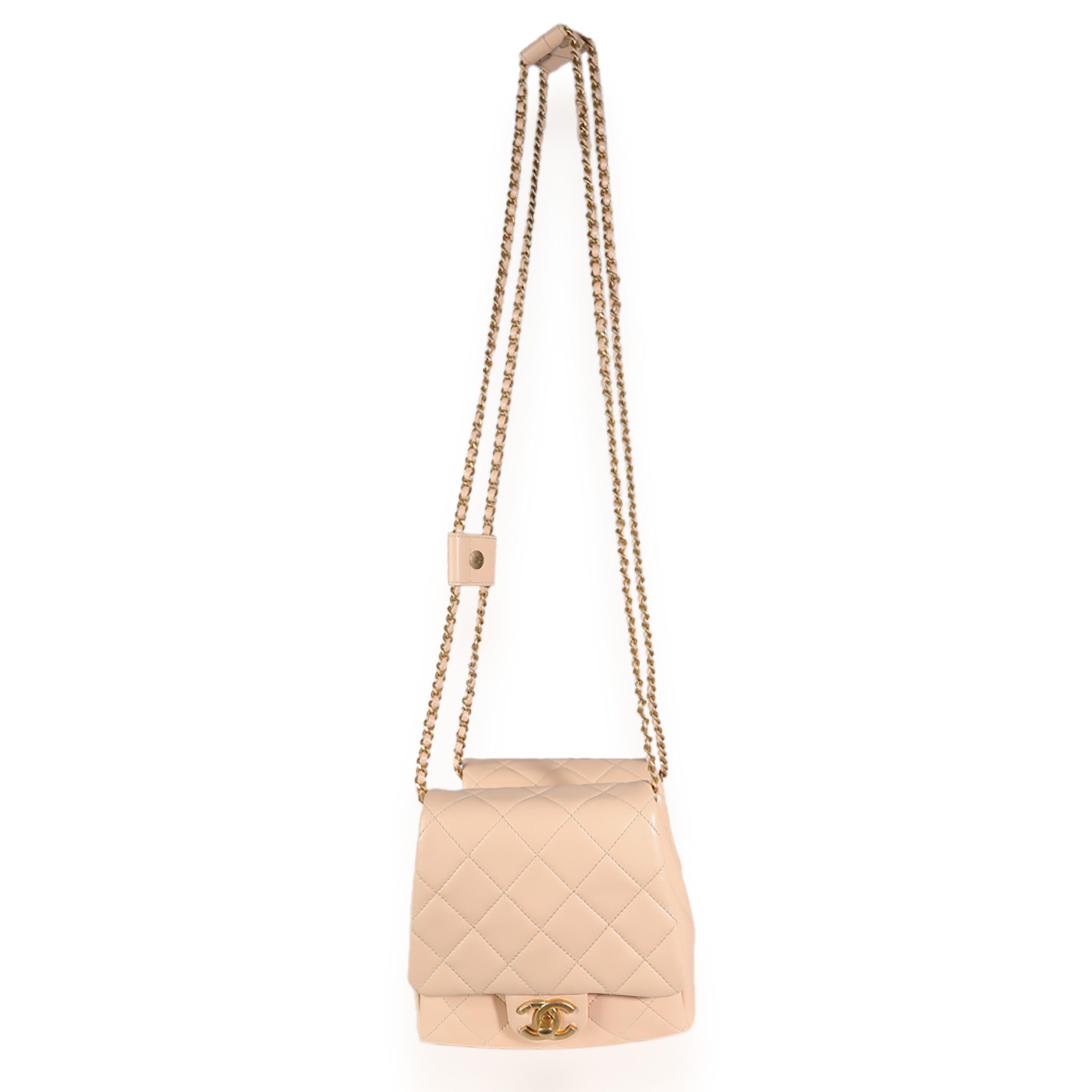 Listing Title: Chanel 19S Beige Quilted Lambskin Side Packs
SKU: 140153
MSRP: 6900.00 USD
Condition: Pre-owned 
Handbag Condition: Pristine
Condition Comments: Item has no indication of wear.  Final sale.
Brand: Chanel
Model: Side Packs
Origin