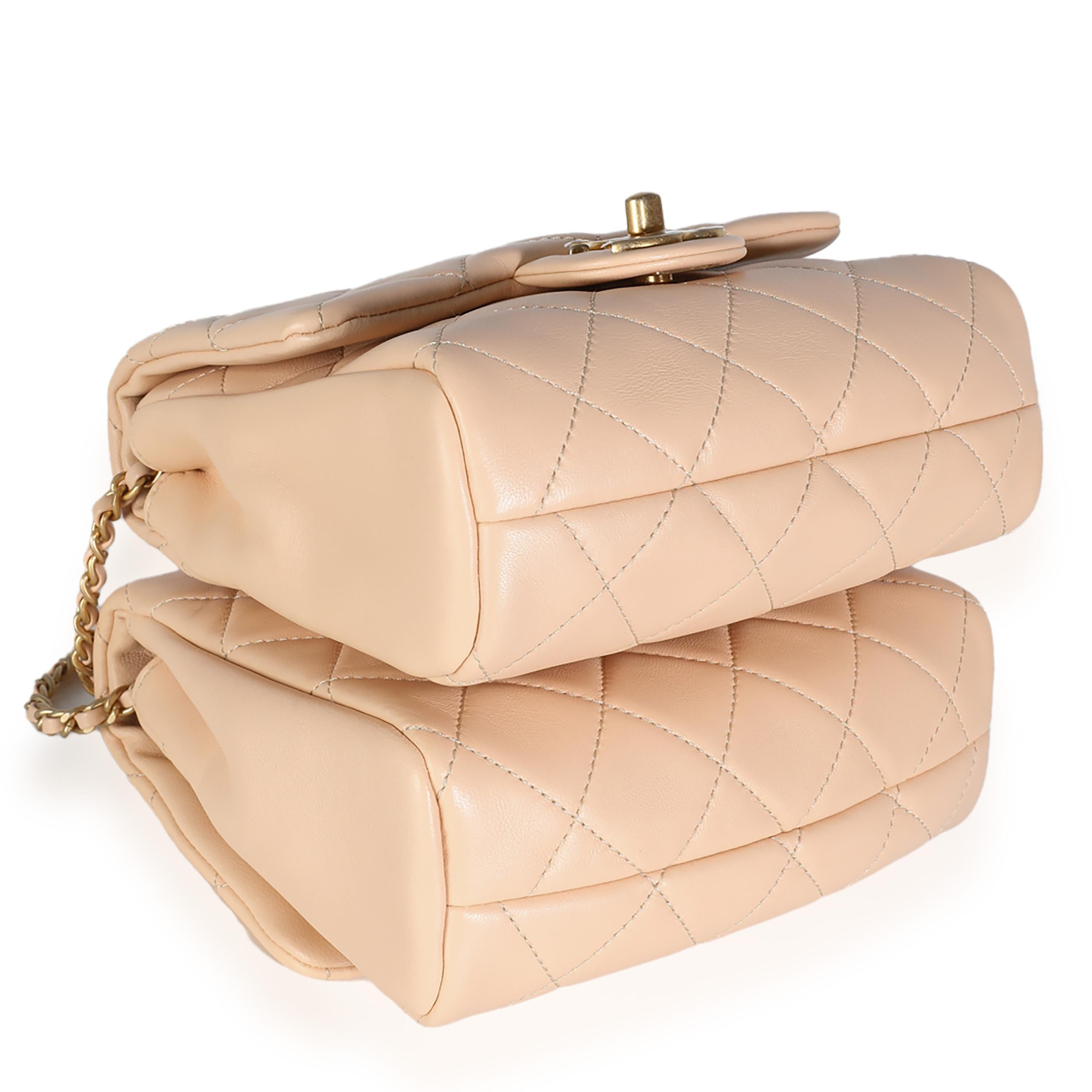 Chanel 19S Beige Quilted Lambskin Side Packs 1