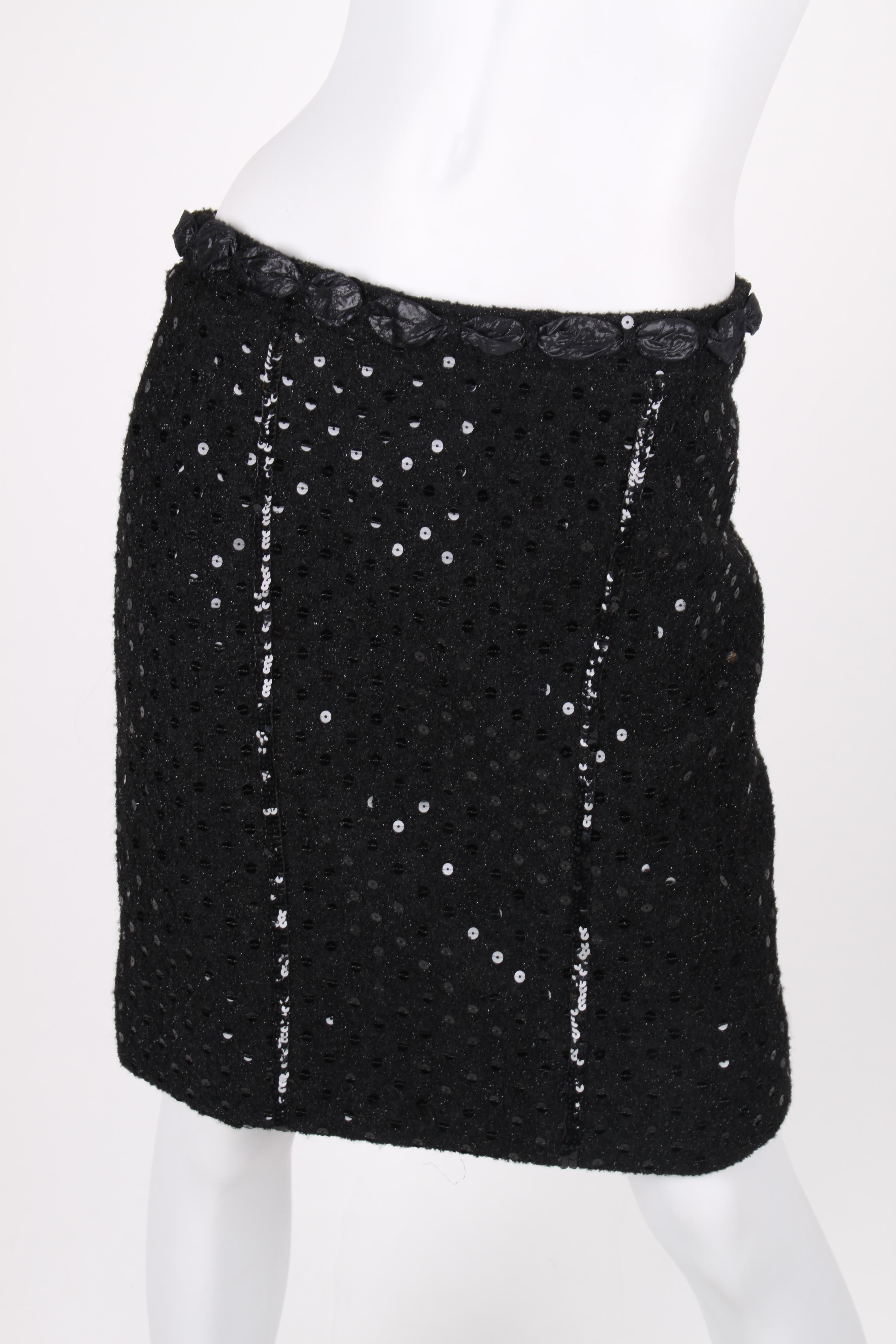 Chanel 2-pcs Sequin Suit Jacket & Skirt - black 1983 5