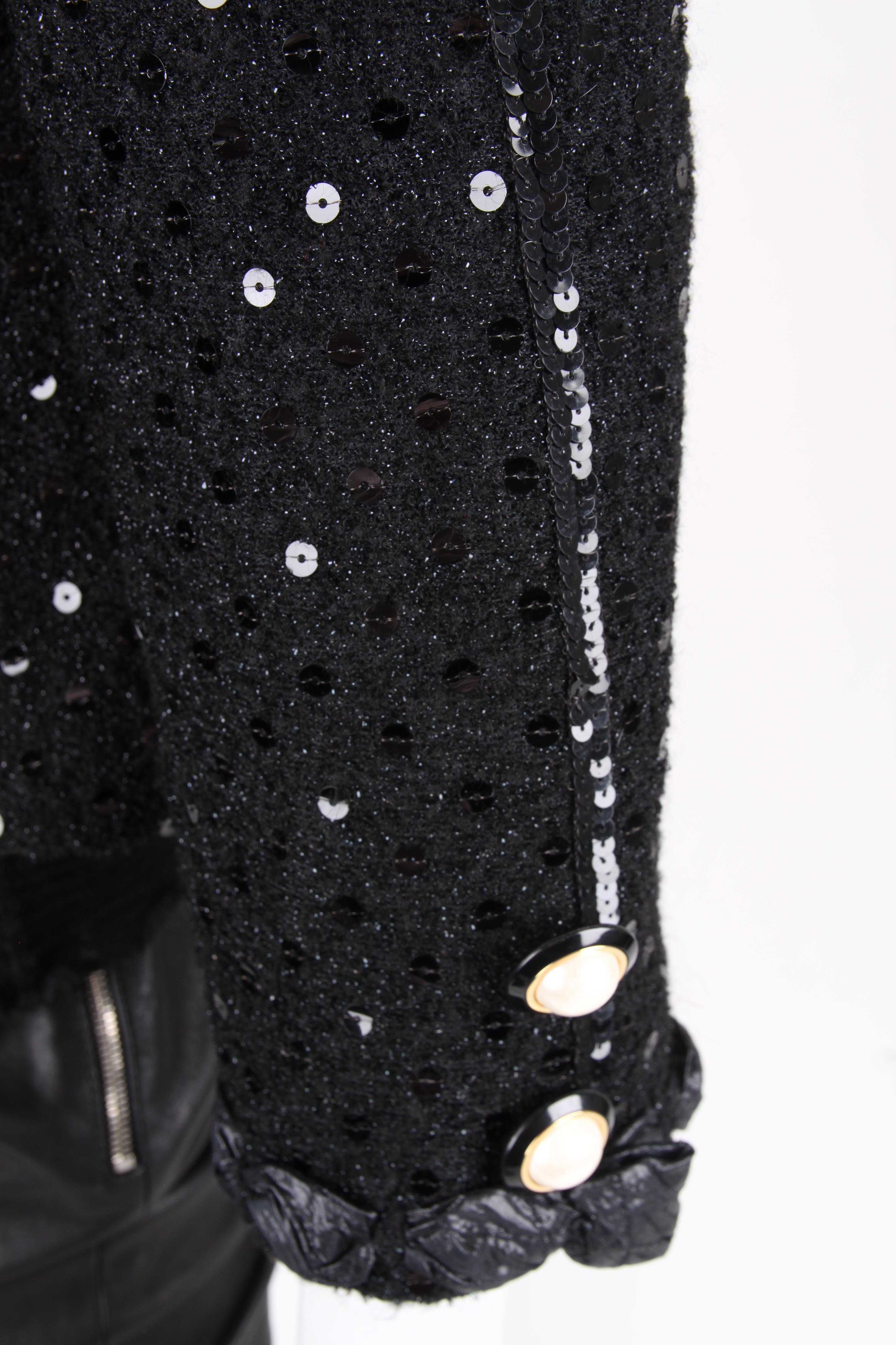 Chanel 2-pcs Sequin Suit Jacket & Skirt - black 1983 3