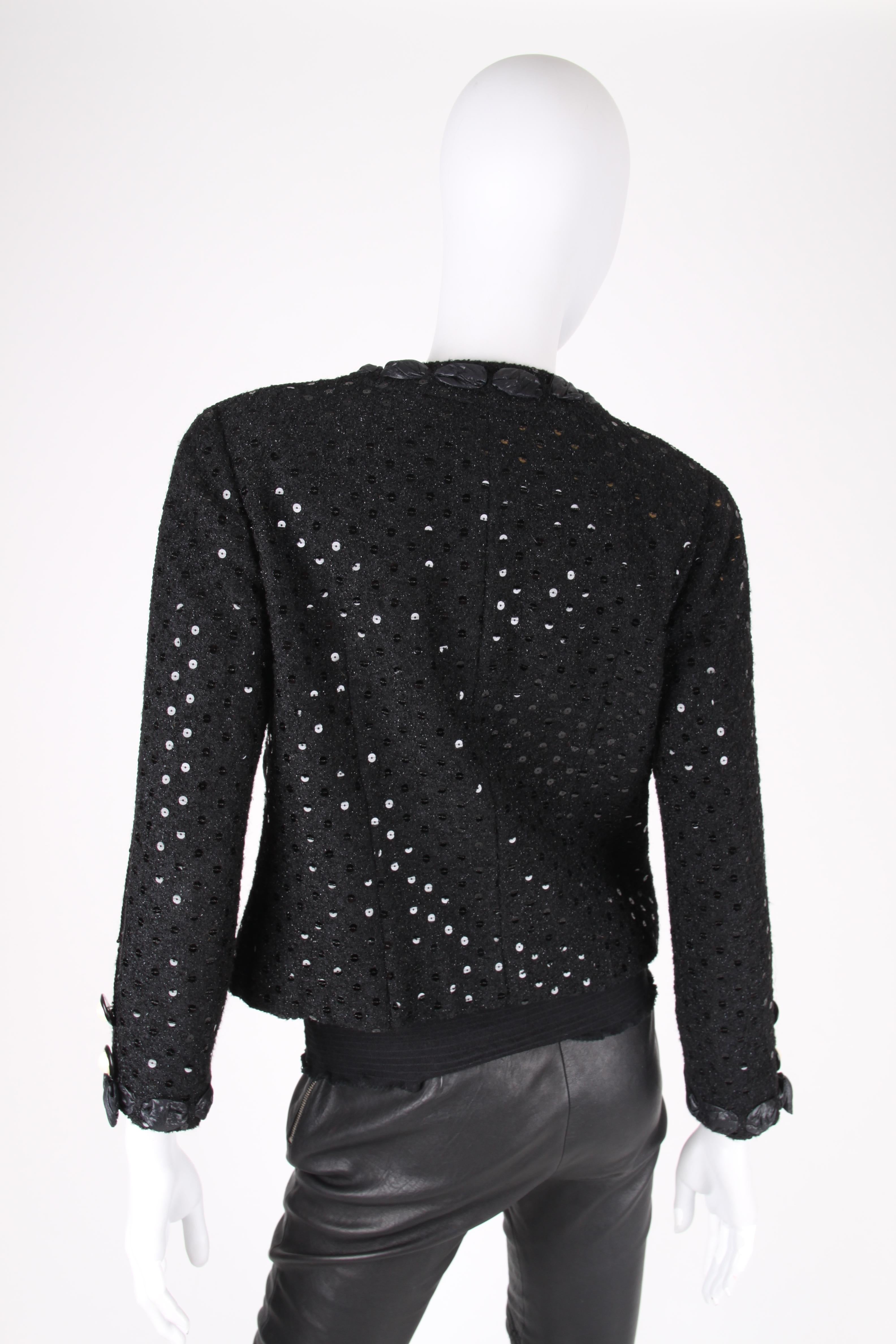 Chanel 2-pcs Sequin Suit Jacket & Skirt - black 1983 4