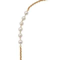 Chanel 2 Section Pearl 24K Gold Necklace
