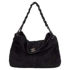 Chanel 2 Way Black Suede Large Bag