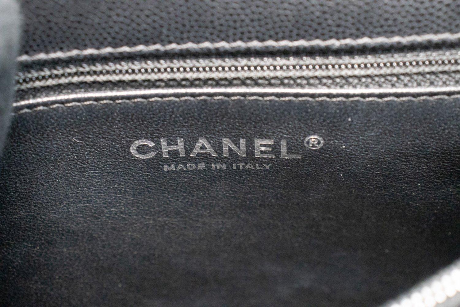 CHANEL 2 Way Top Handle Shoulder Bag Handbag Black Caviar Leather For Sale 13