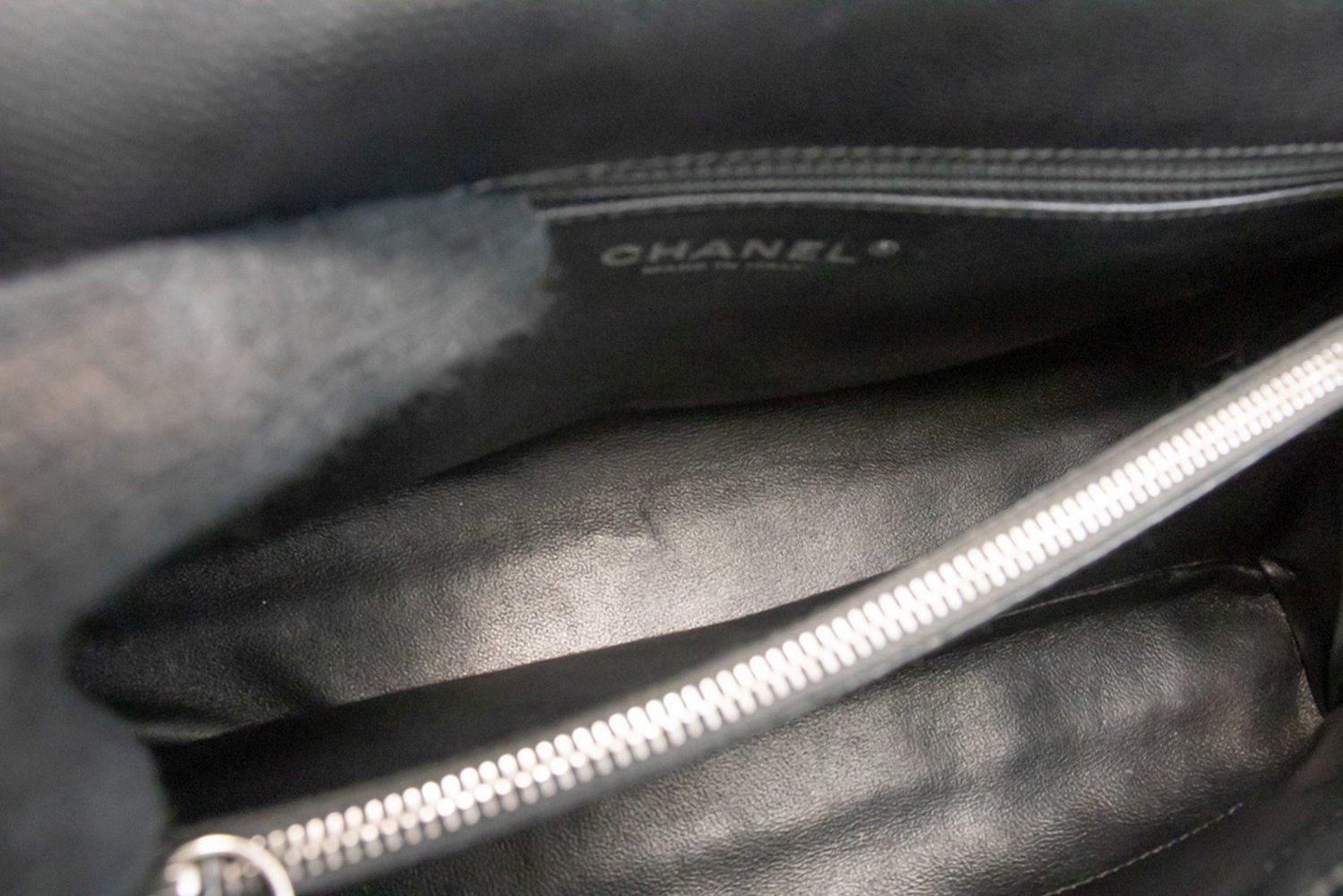 CHANEL 2 Way Top Handle Shoulder Bag Handbag Black Caviar Leather For Sale 15