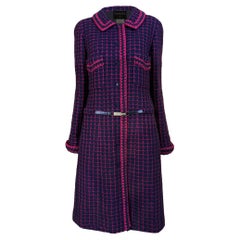 Chanel 2000 Artefact Cappotto in tweed con cintura con logo 40 FR