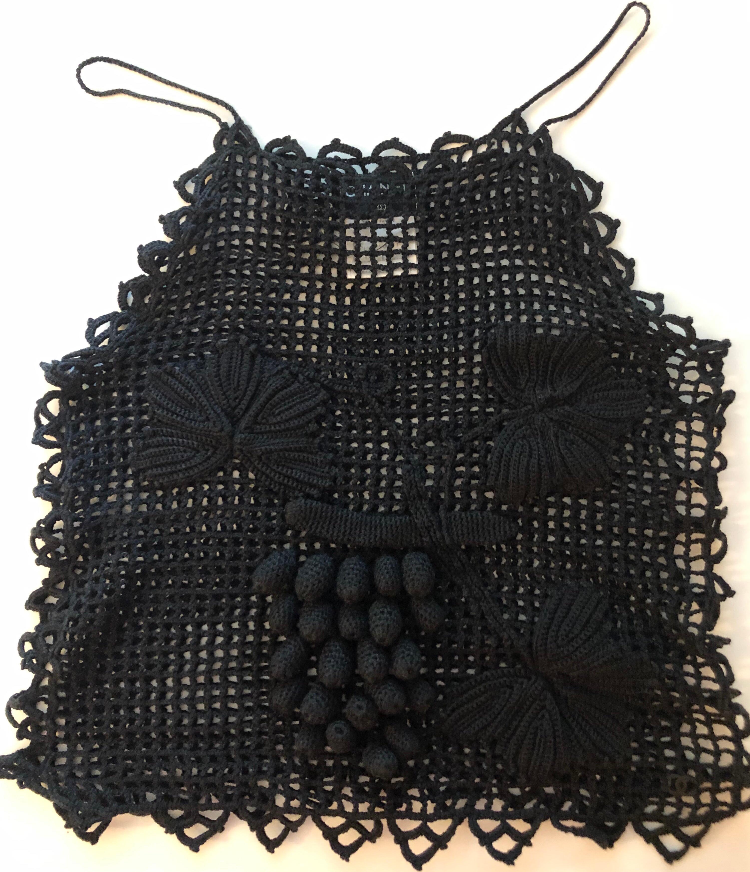 black crochet tops