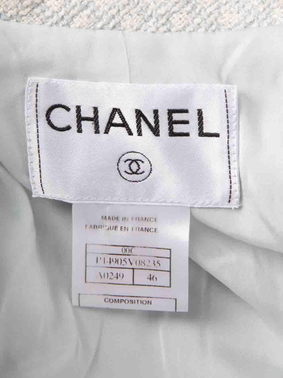 Chanel 2000 Blue Wool Tweed Cruise Jacket Size XXXL 1